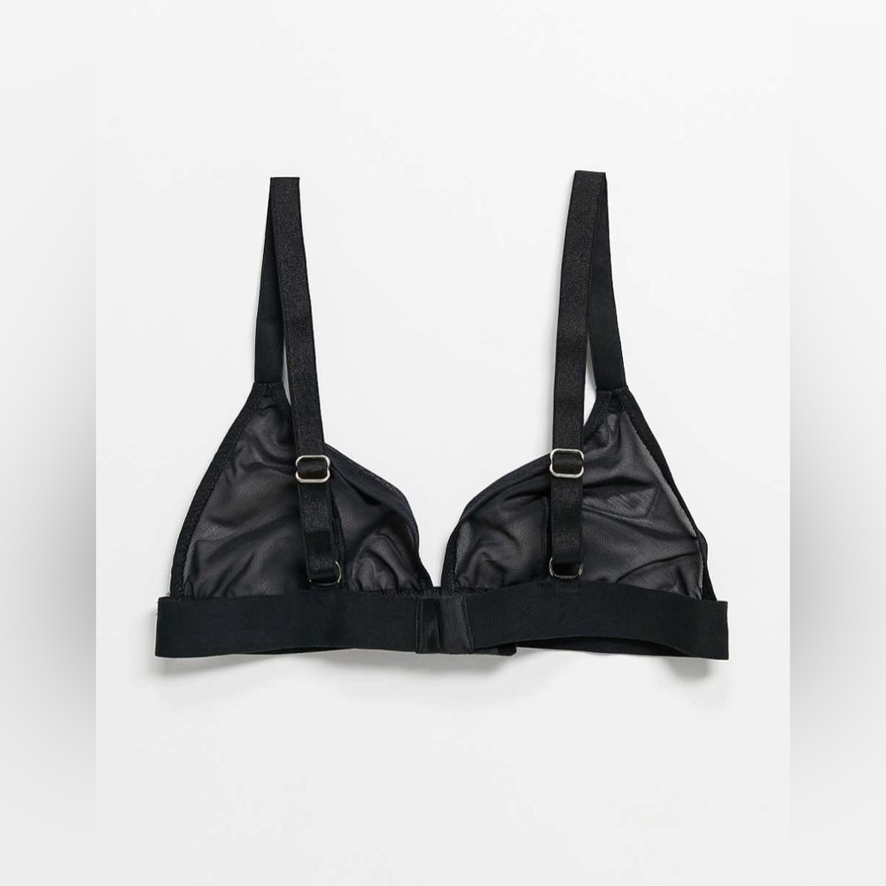 NWOT‎ ASOS mesh triangle bralettes in black 20 G11